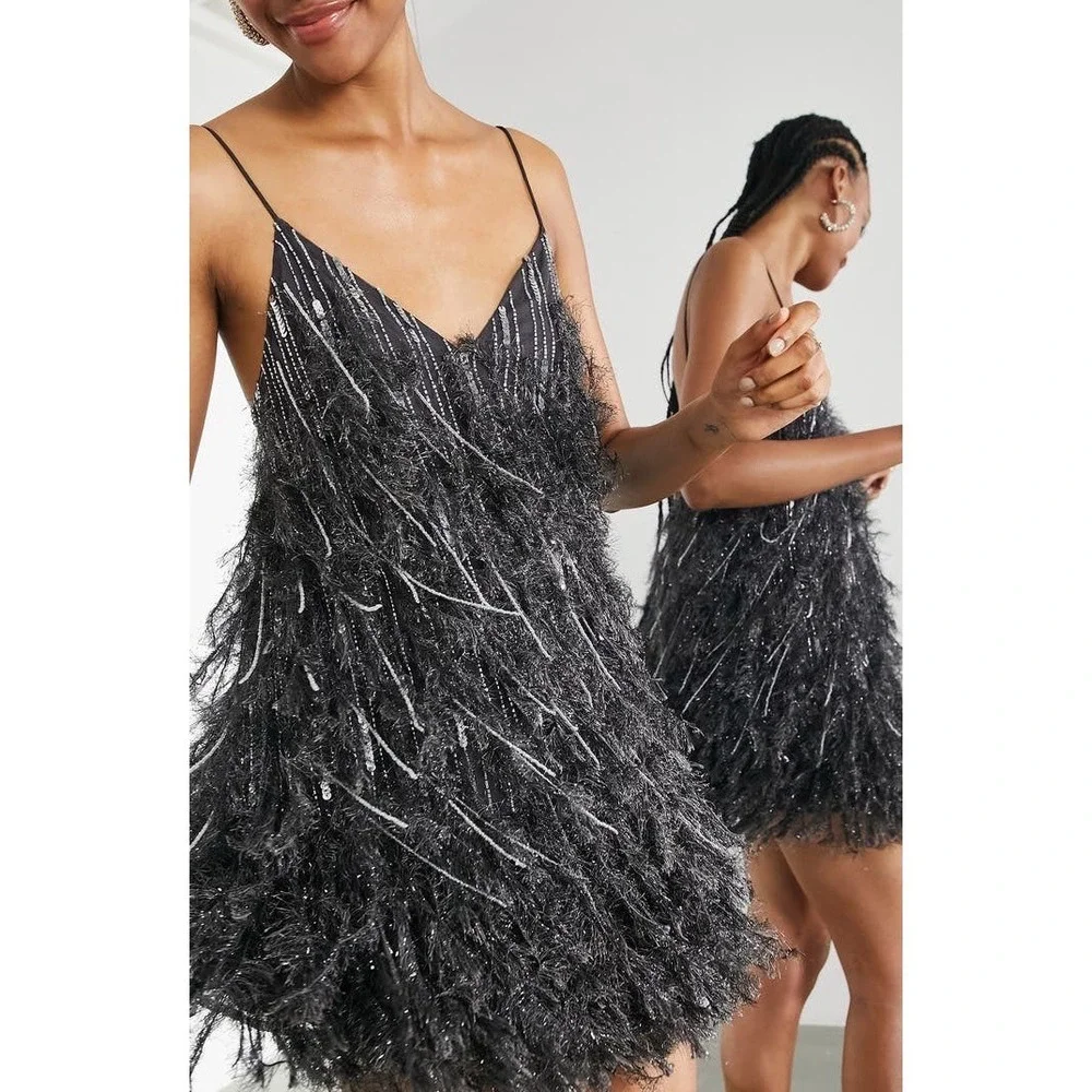 asos design embellished detail draped chiffon mini dress in gray cami midaxi with jeweled Embrace versatility and sophistication with this regular fit design ASOS Design - Mini Dress